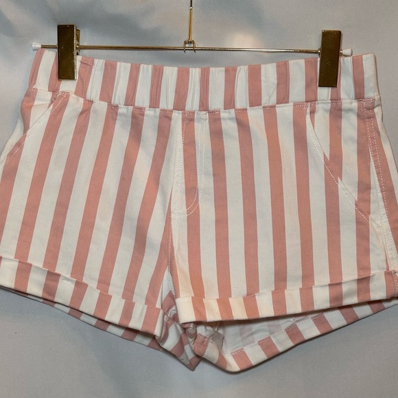 Rewash Brand Striped Coral Pink and White Juniors/Women Shorts - Picture 2 of 5